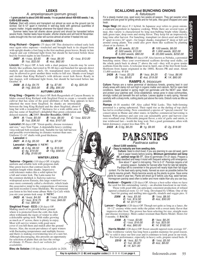 Fedco Seeds flyer page 55