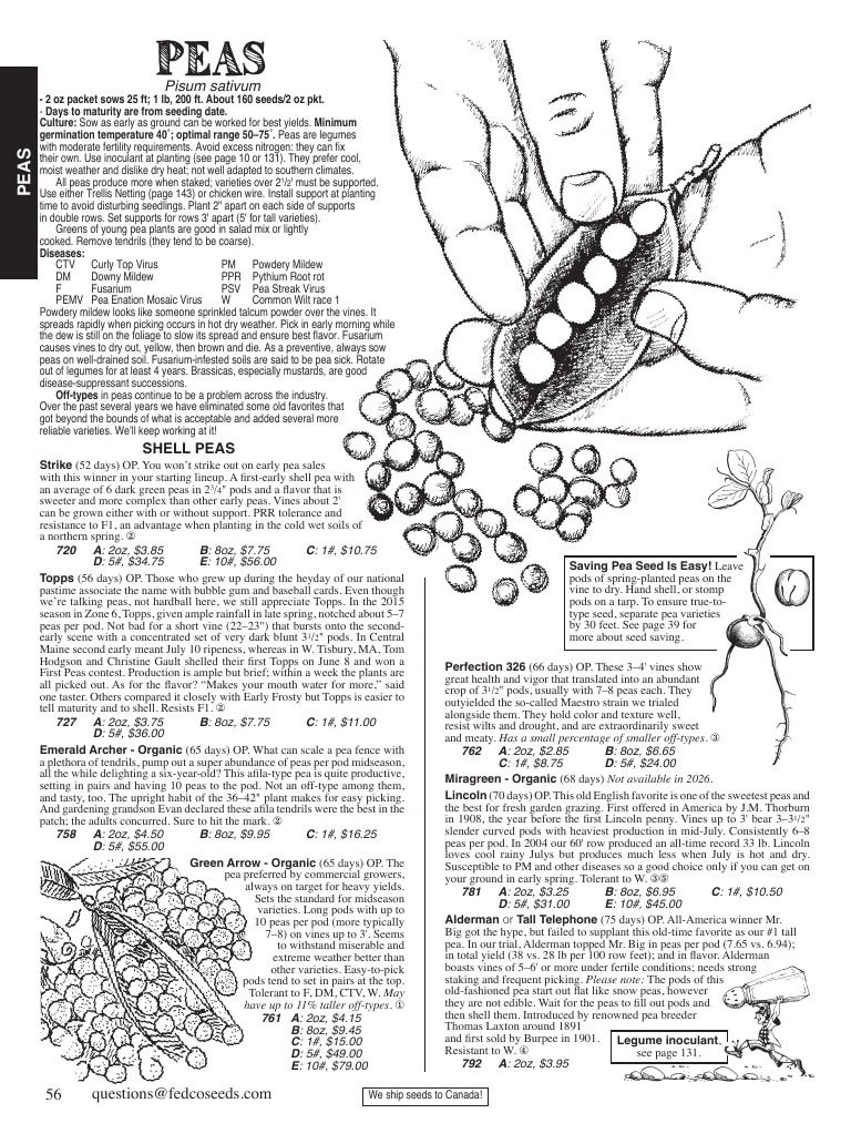 Fedco Seeds flyer page 56