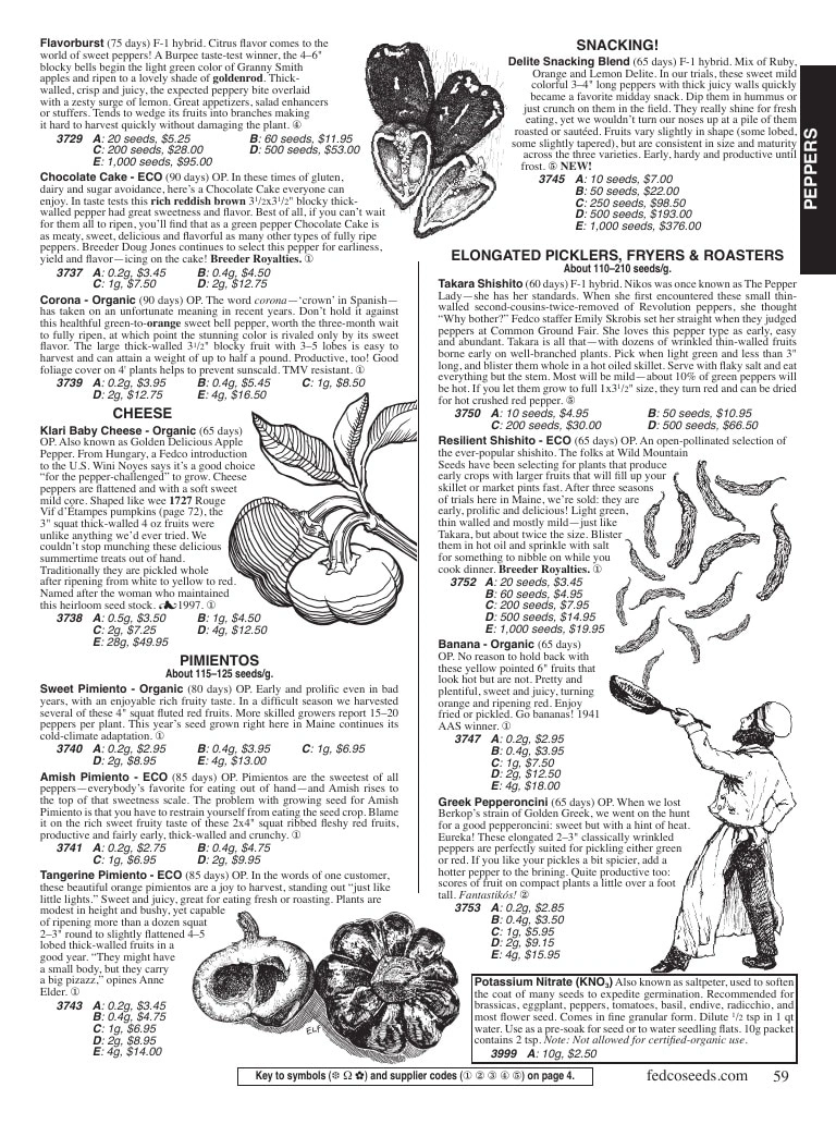 Fedco Seeds flyer page 59