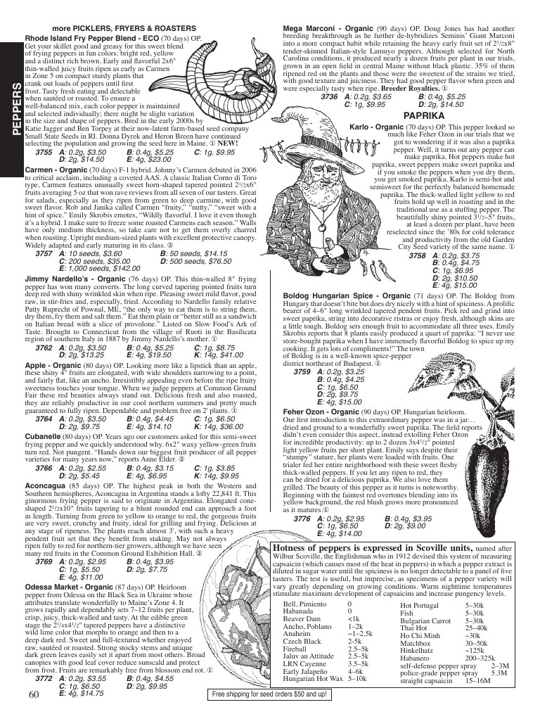 Fedco Seeds flyer page 60