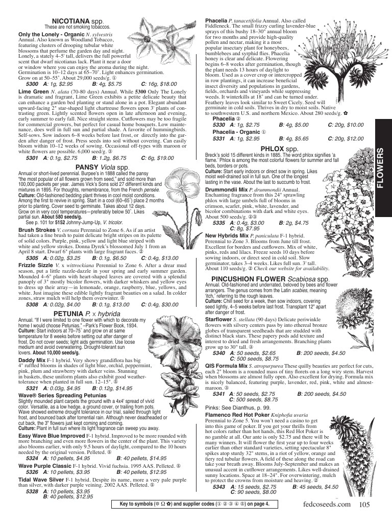 Fedco Seeds flyer page 105