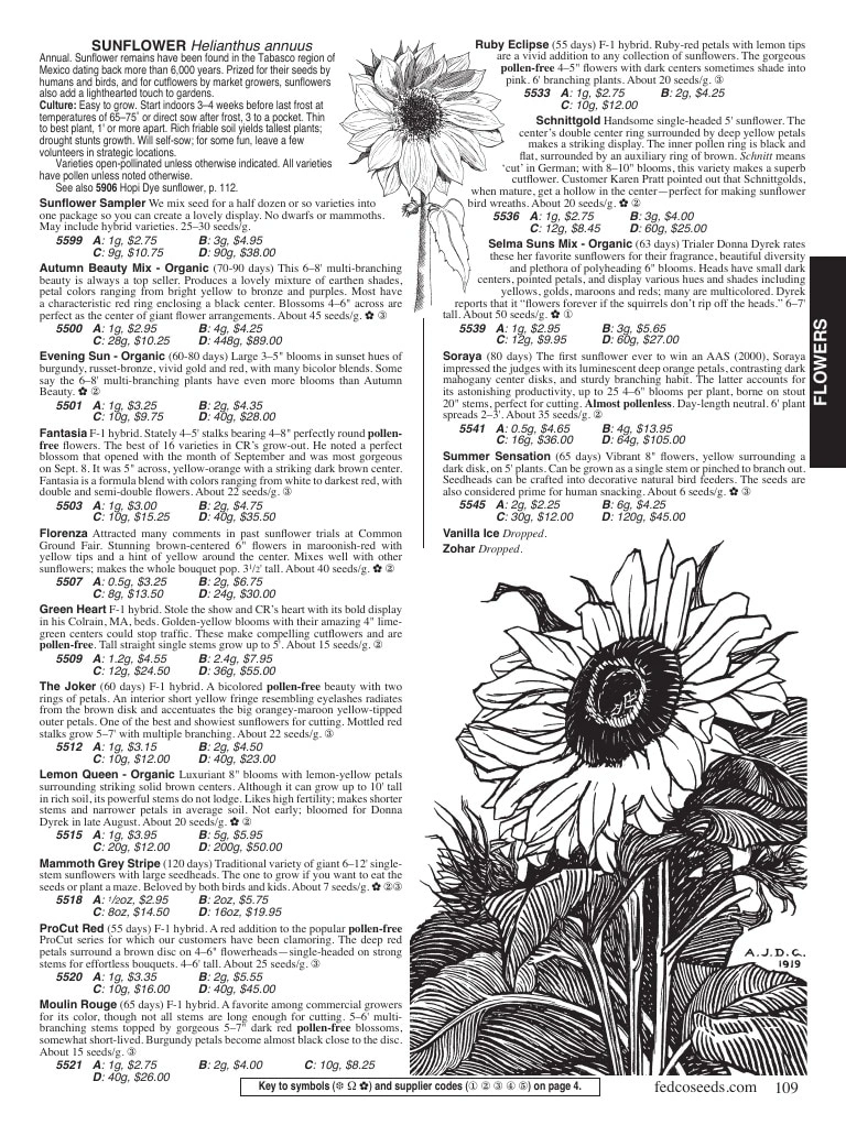 Fedco Seeds flyer page 109