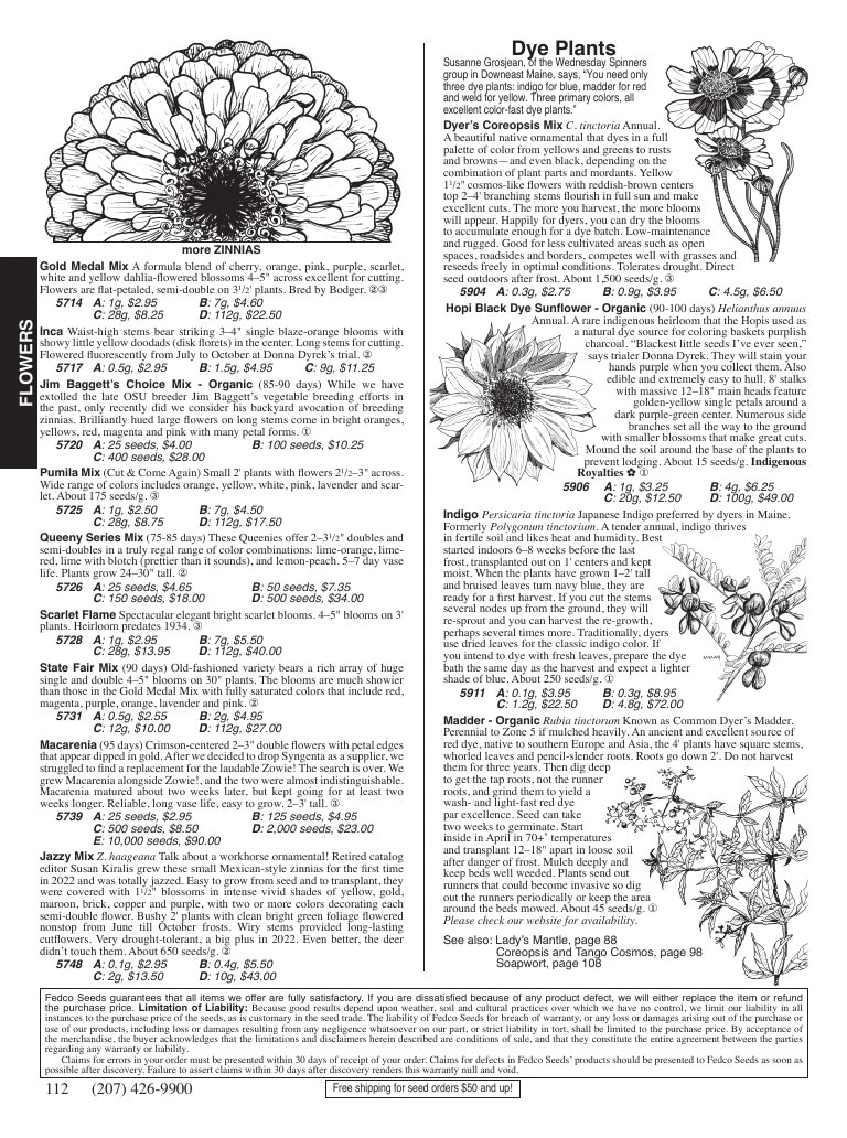 Fedco Seeds flyer page 112