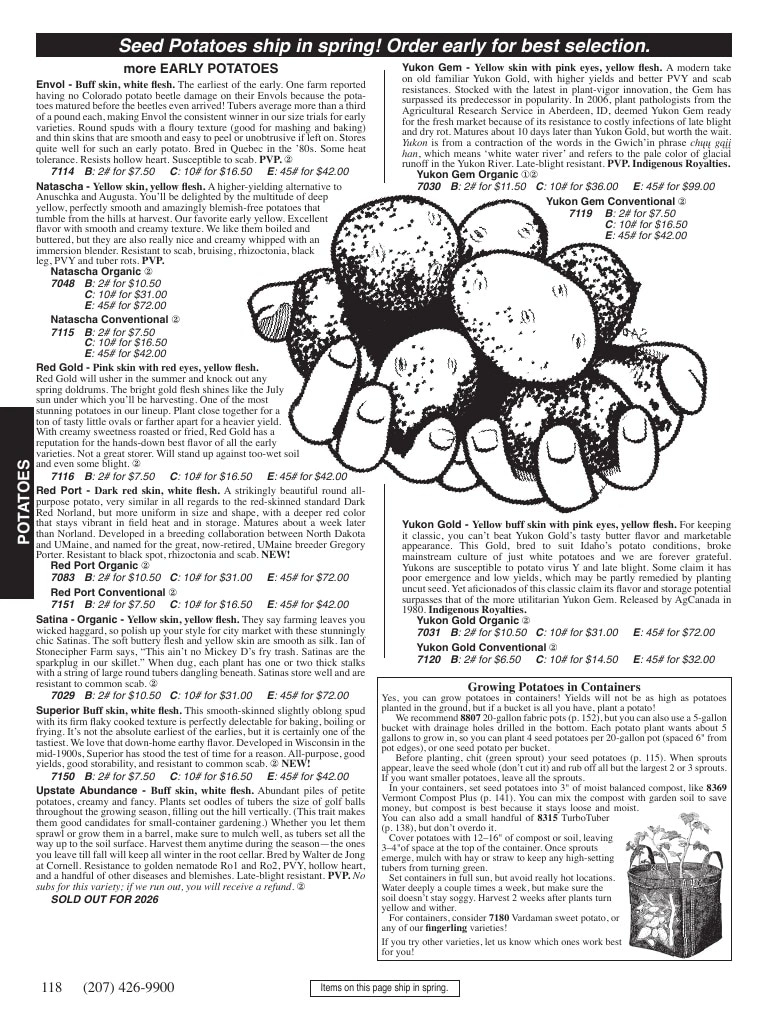 Fedco Seeds flyer page 118