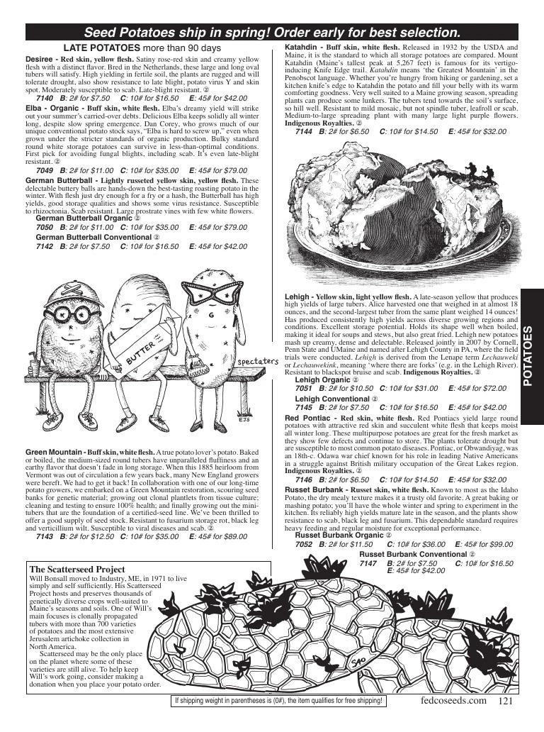 Fedco Seeds flyer page 121