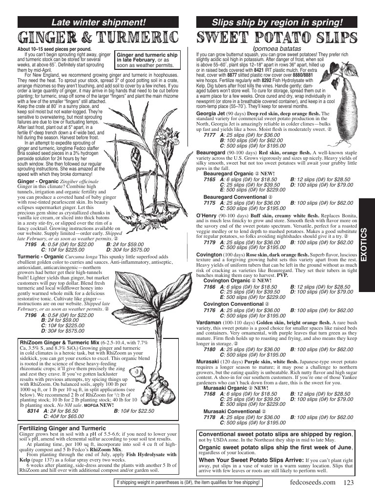 Fedco Seeds flyer page 123