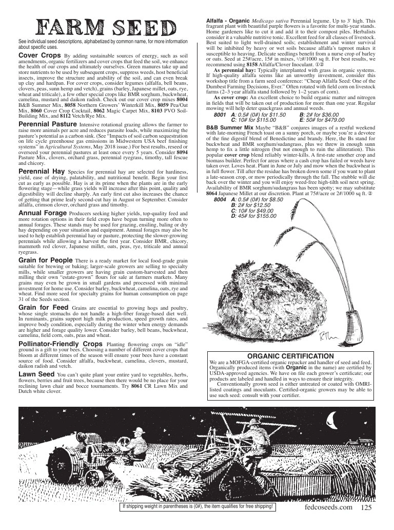 Fedco Seeds flyer page 125