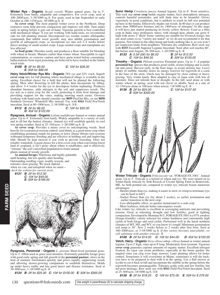 Fedco Seeds flyer page 130