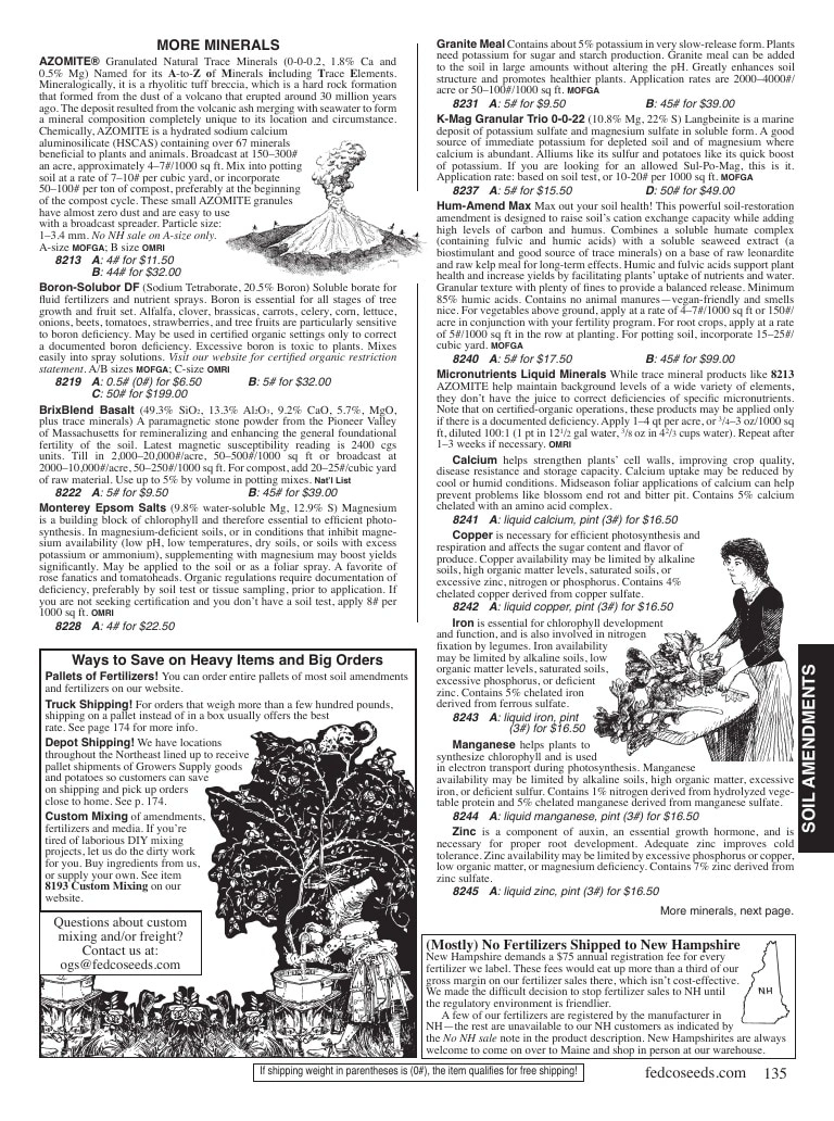 Fedco Seeds flyer page 135