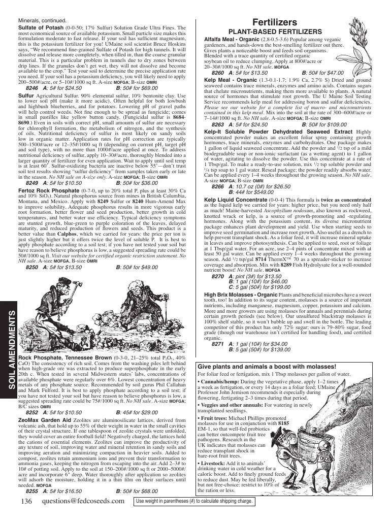 Fedco Seeds flyer page 136