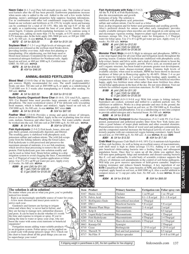Fedco Seeds flyer page 137