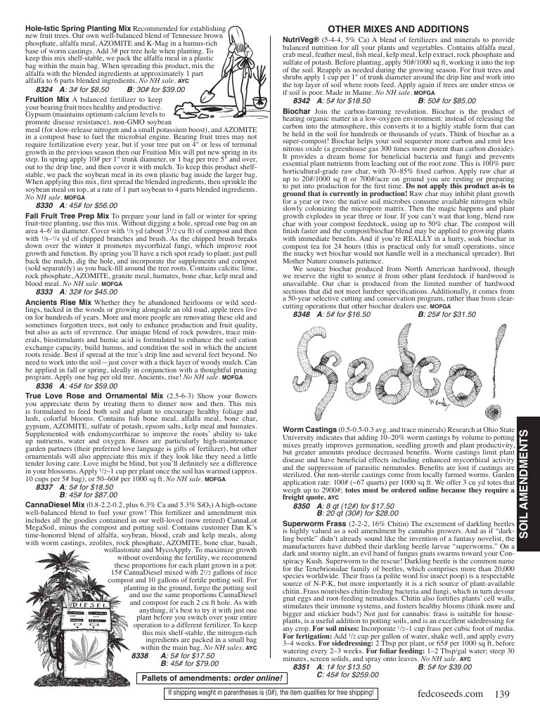Fedco Seeds flyer page 139
