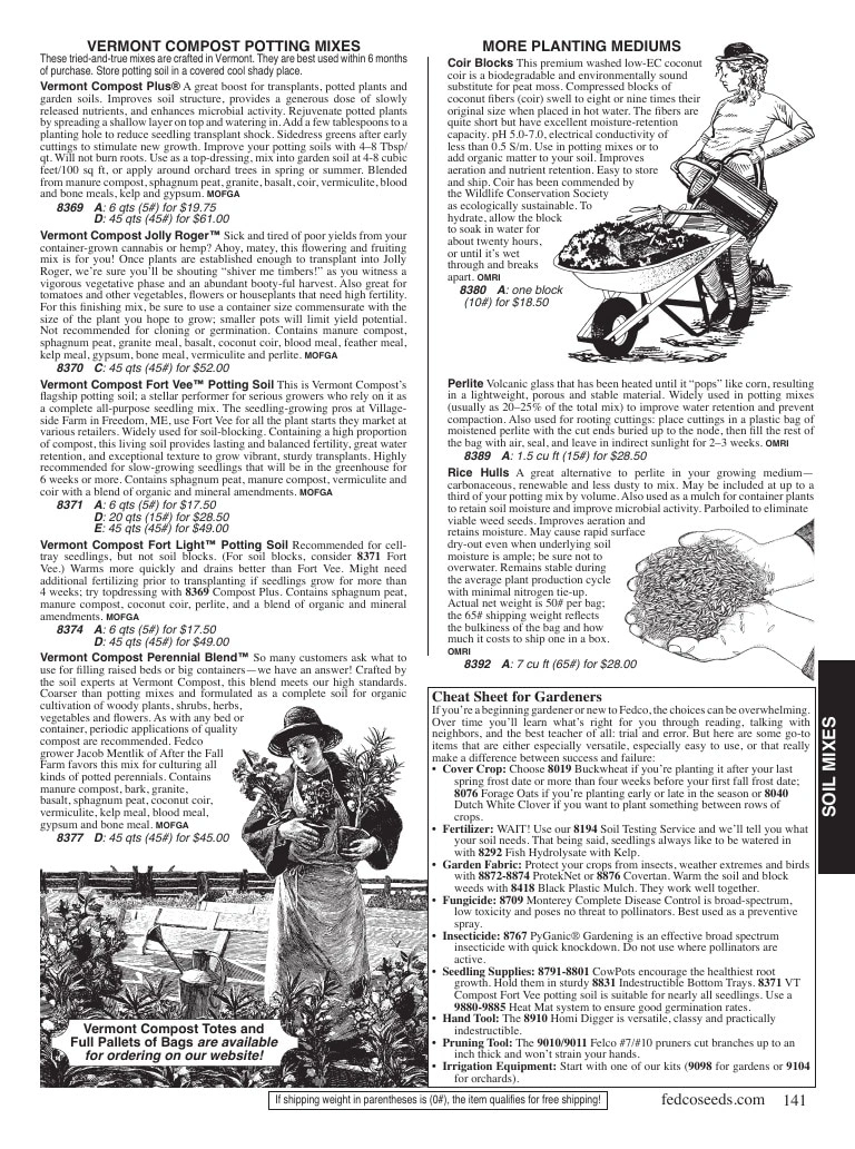 Fedco Seeds flyer page 141