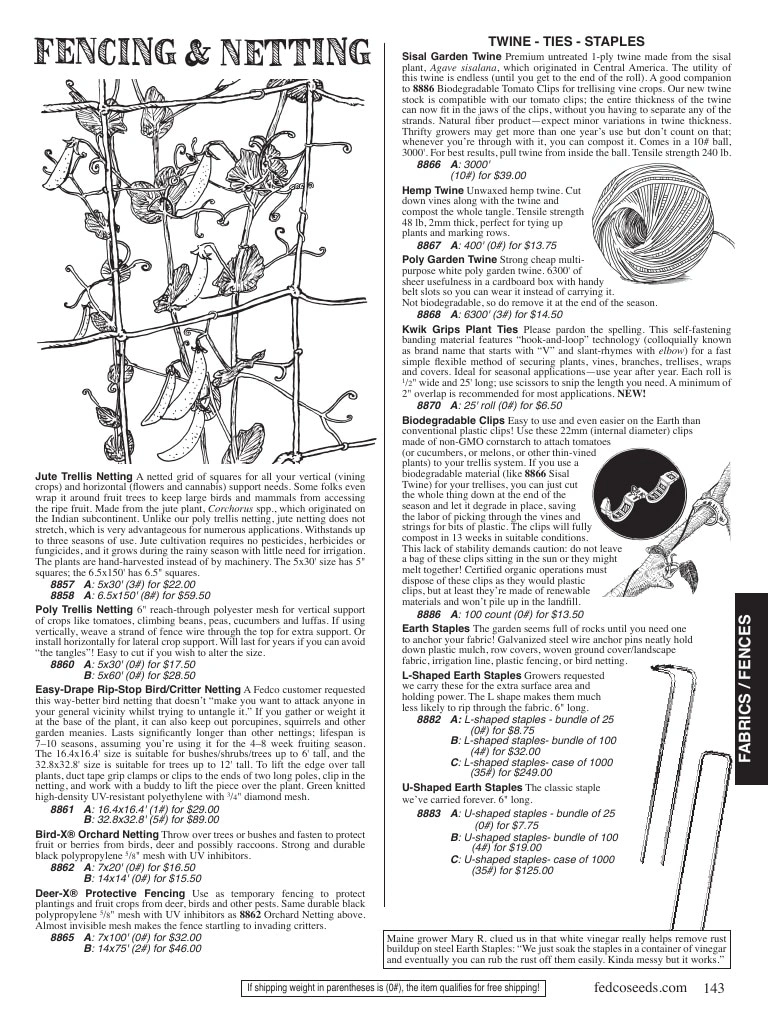 Fedco Seeds flyer page 143