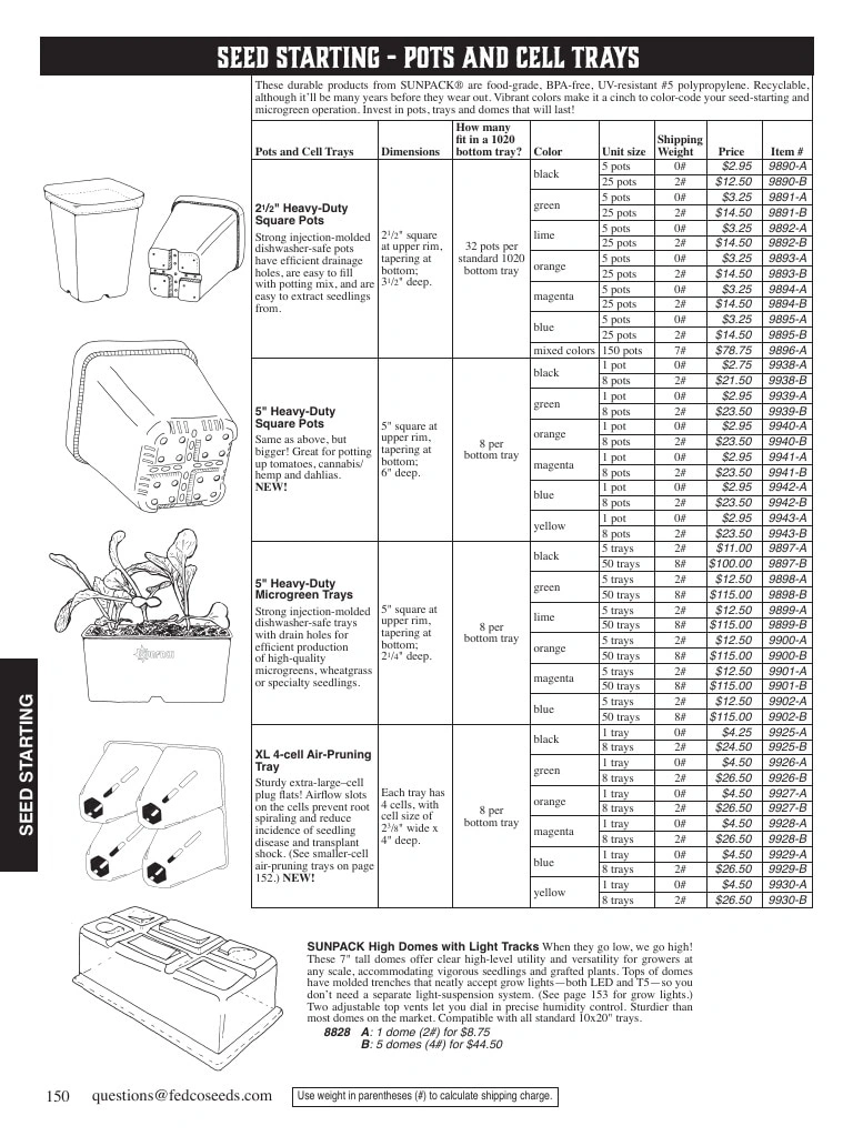 Fedco Seeds flyer page 150