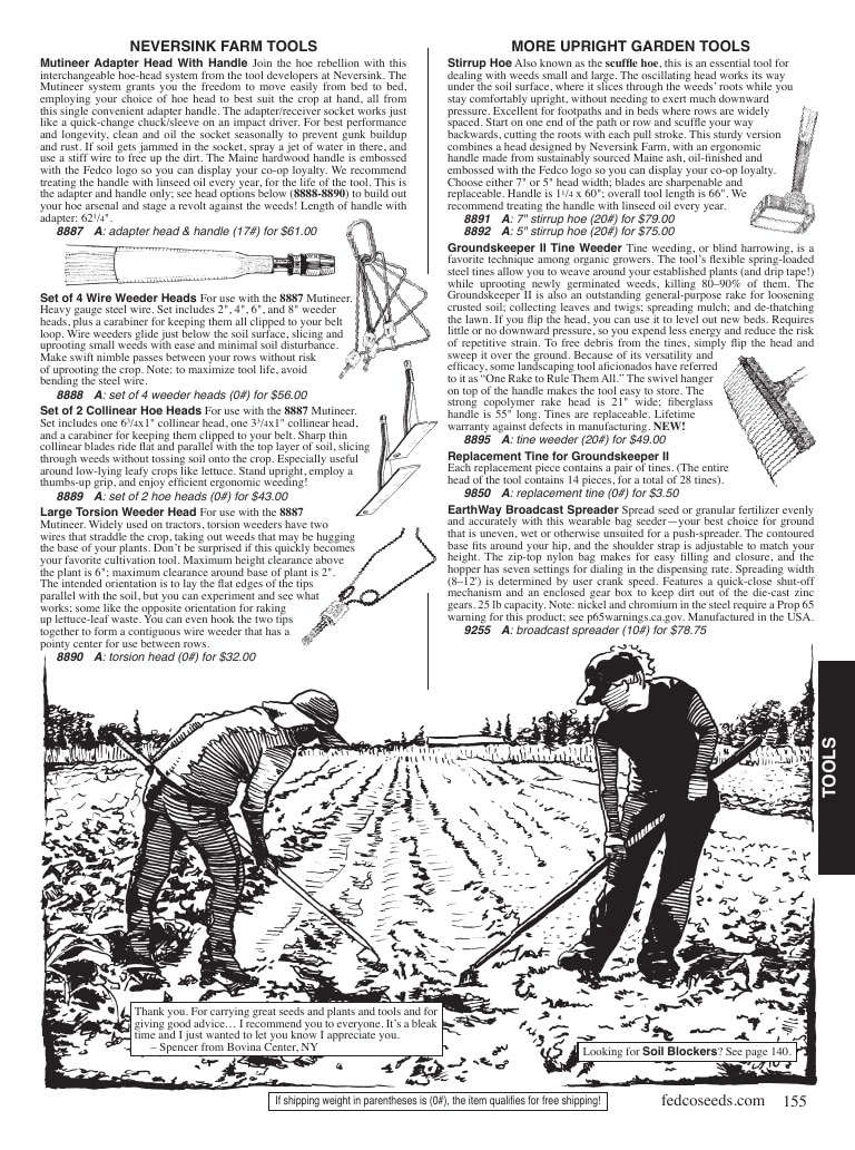 Fedco Seeds flyer page 155
