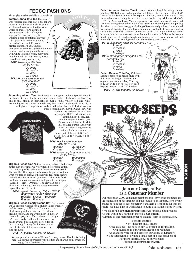 Fedco Seeds flyer page 163