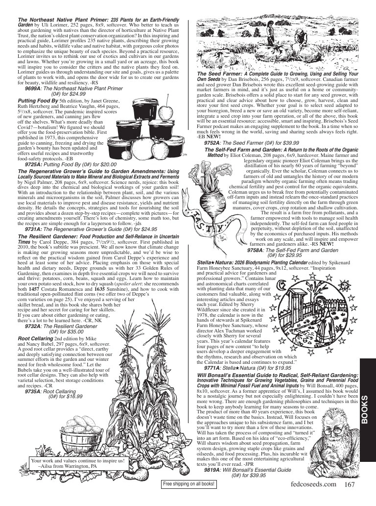 Fedco Seeds flyer page 167