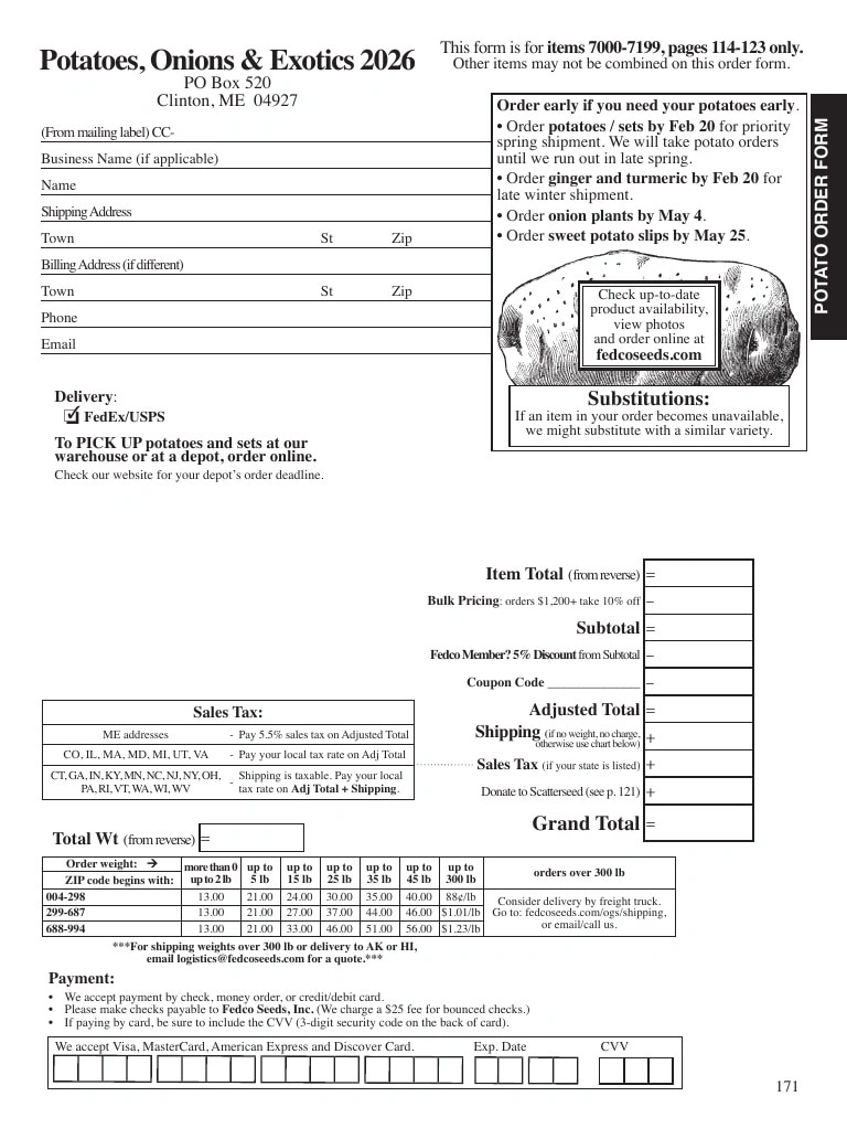 Fedco Seeds flyer page 171