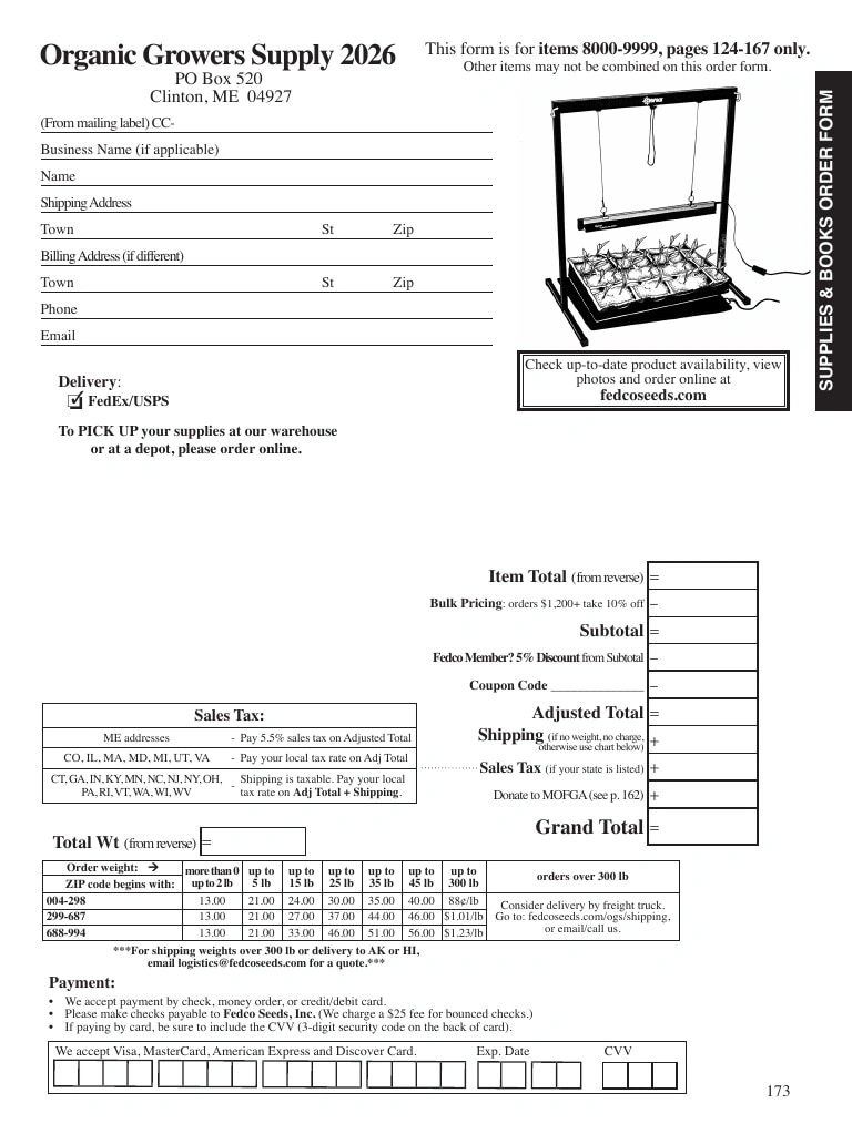 Fedco Seeds flyer page 173