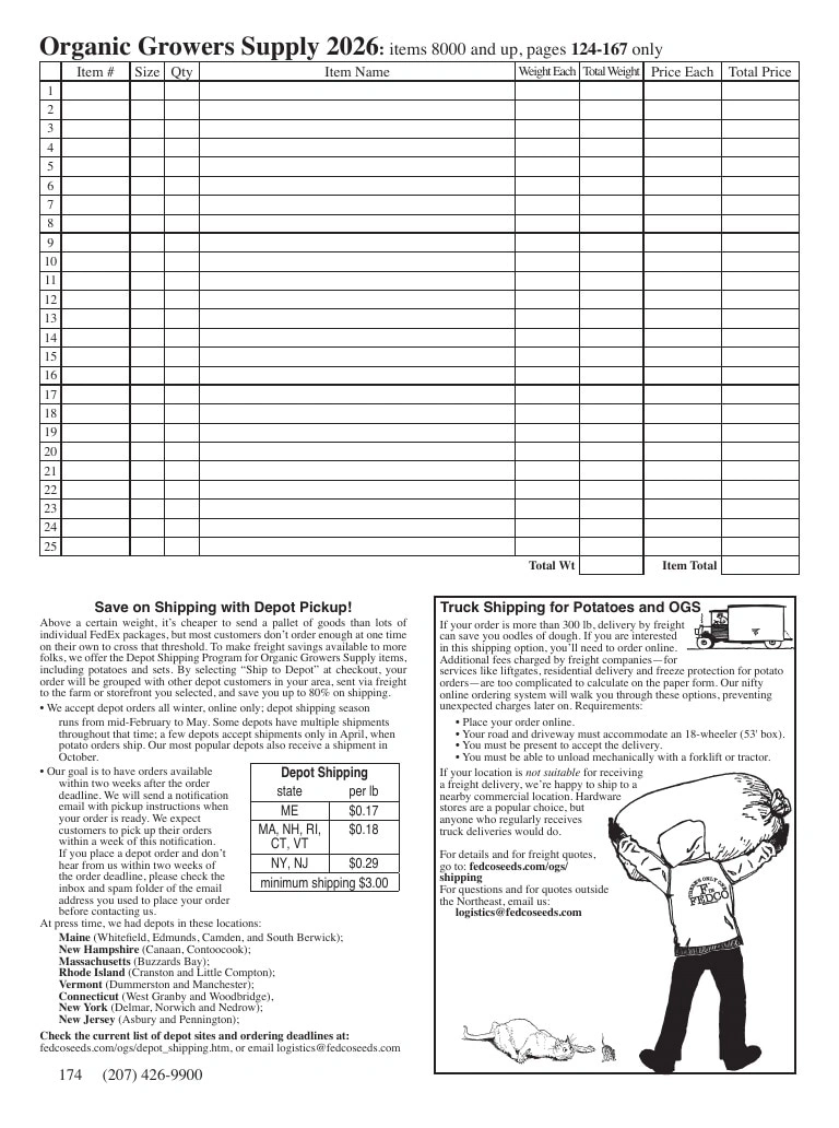 Fedco Seeds flyer page 174