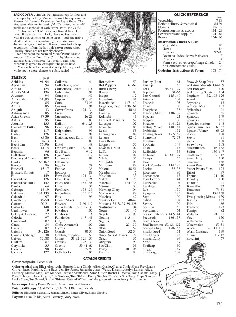 Fedco Seeds flyer page 175
