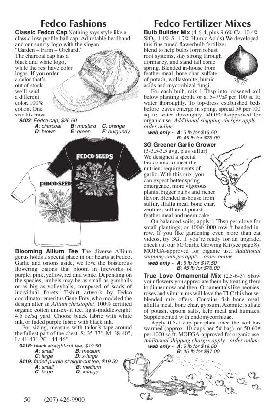 Fedco Seeds flyer page 50