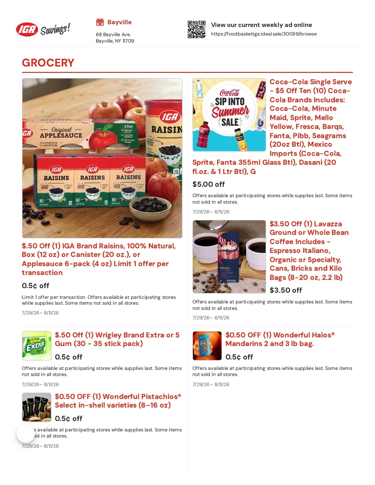 Food Basket IGA flyer page 1