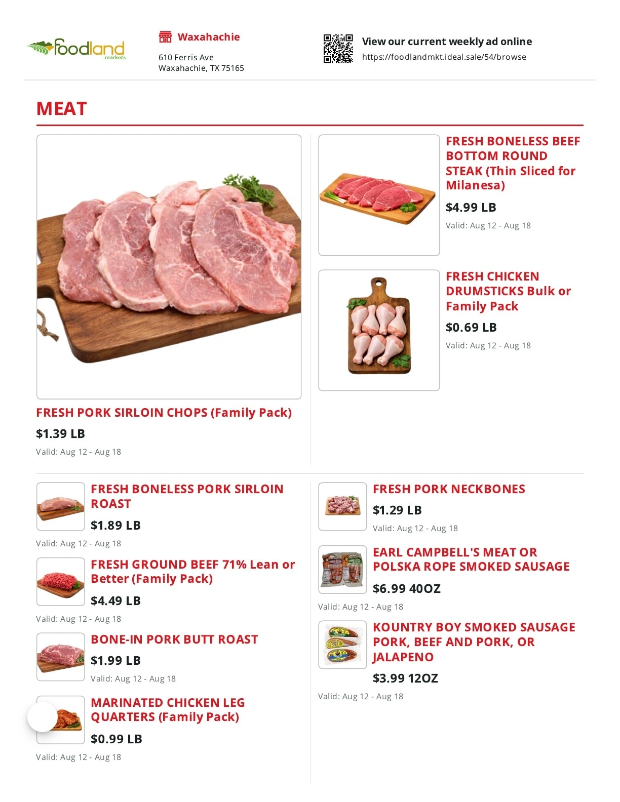 Foodland Markets flyer page 1