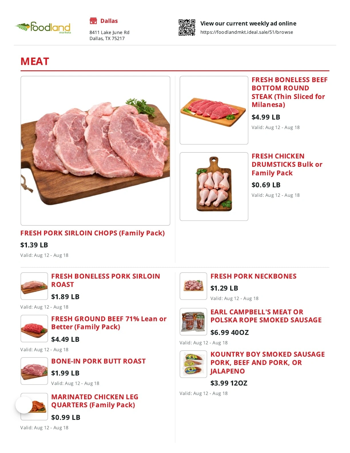 Foodland Markets flyer page 1