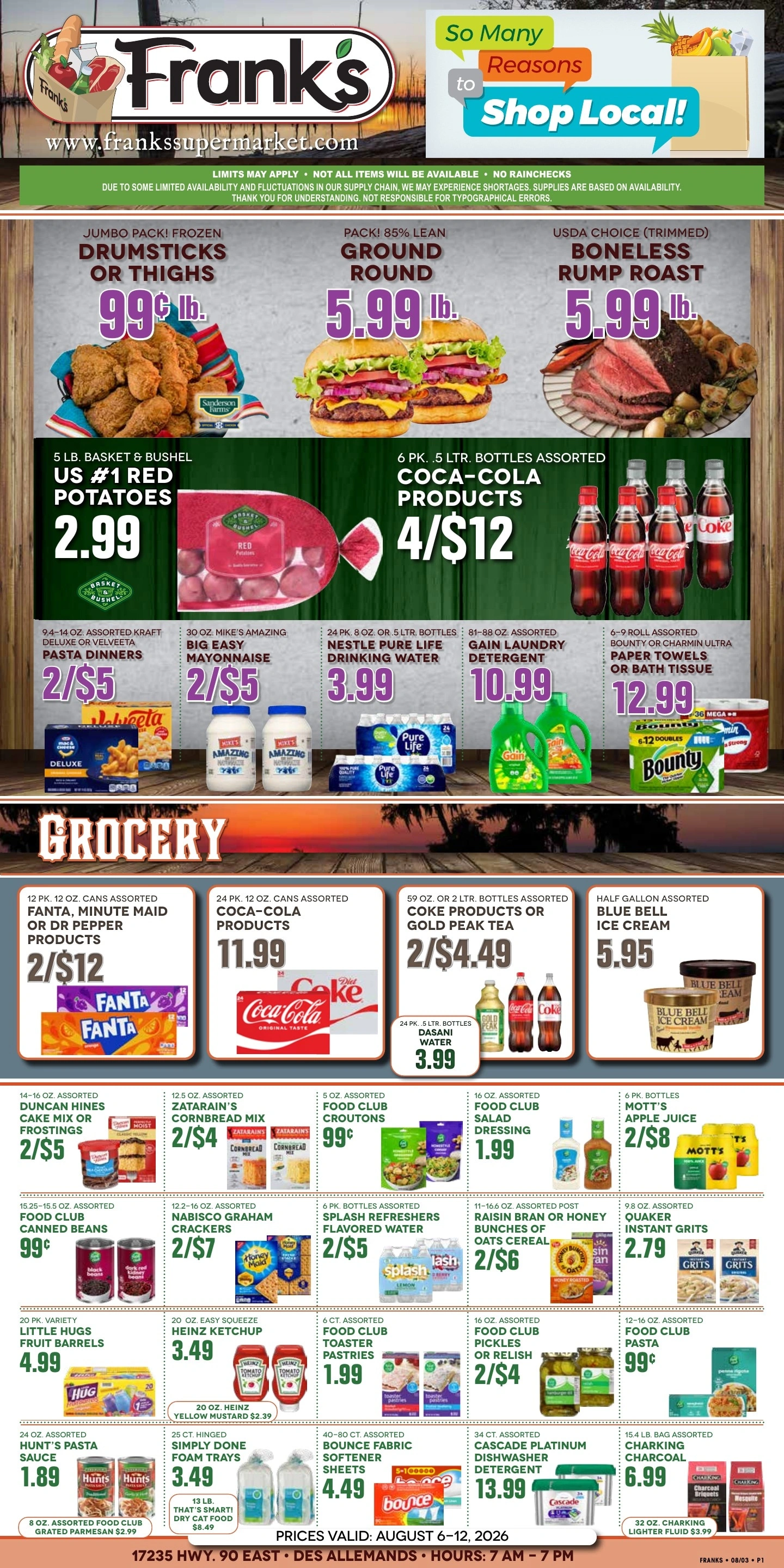 Frank's Supermarket flyer page 1