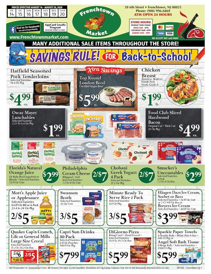 Frenchtown Market flyer page 1