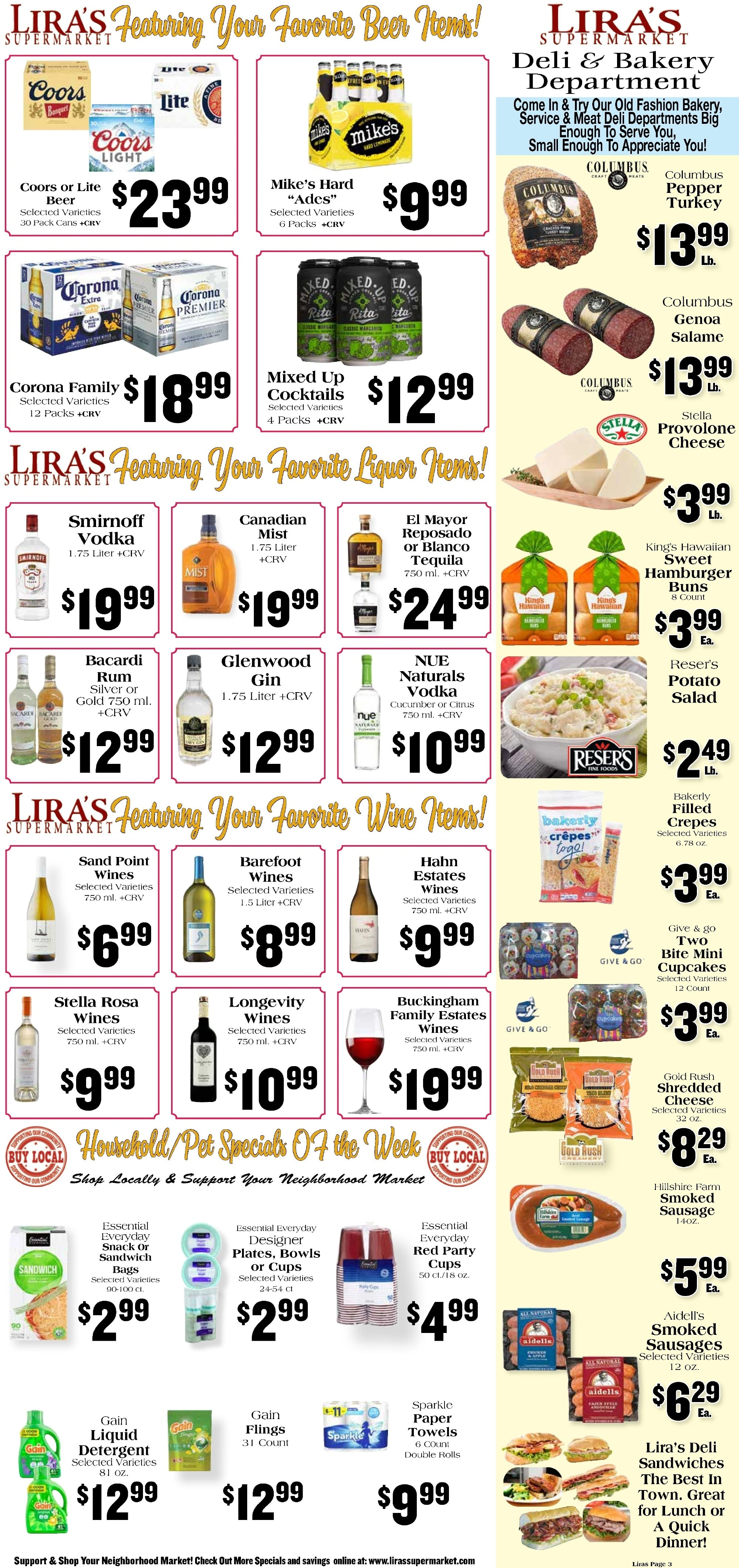 Lira's Supermarket flyer page 3