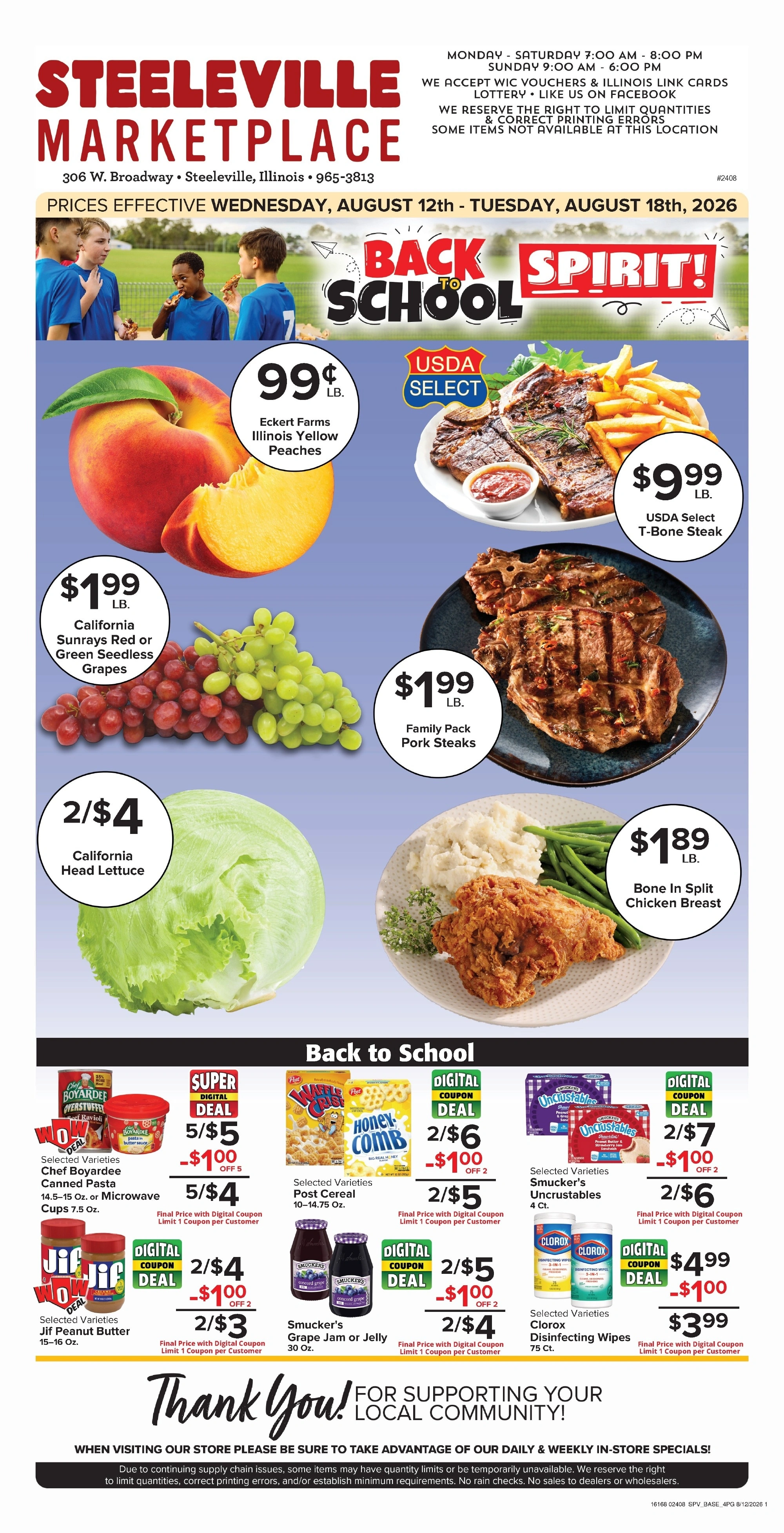 Steeleville Marketplace flyer page 1