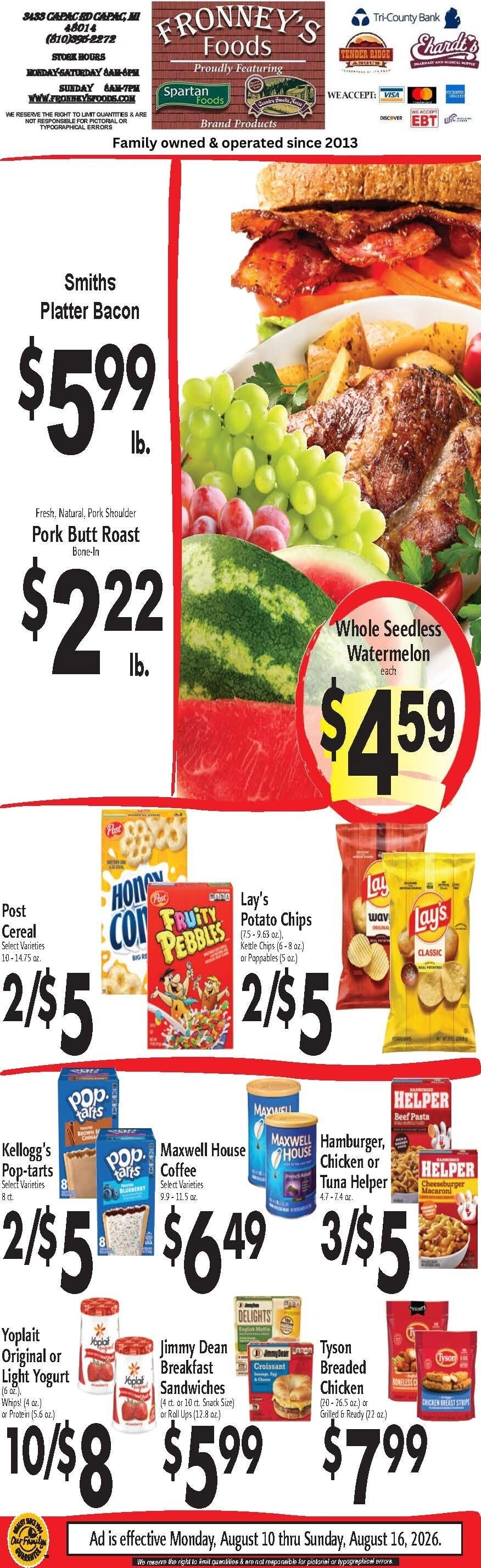 Fronney's Foods flyer page 1