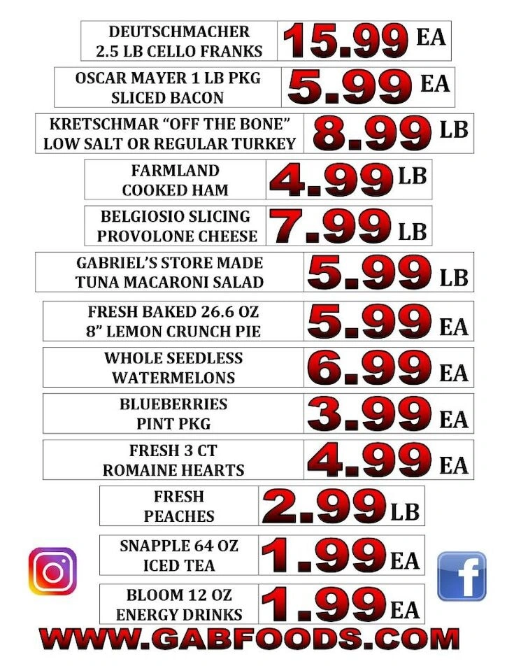 Gabriel's Supermarkets flyer page 2