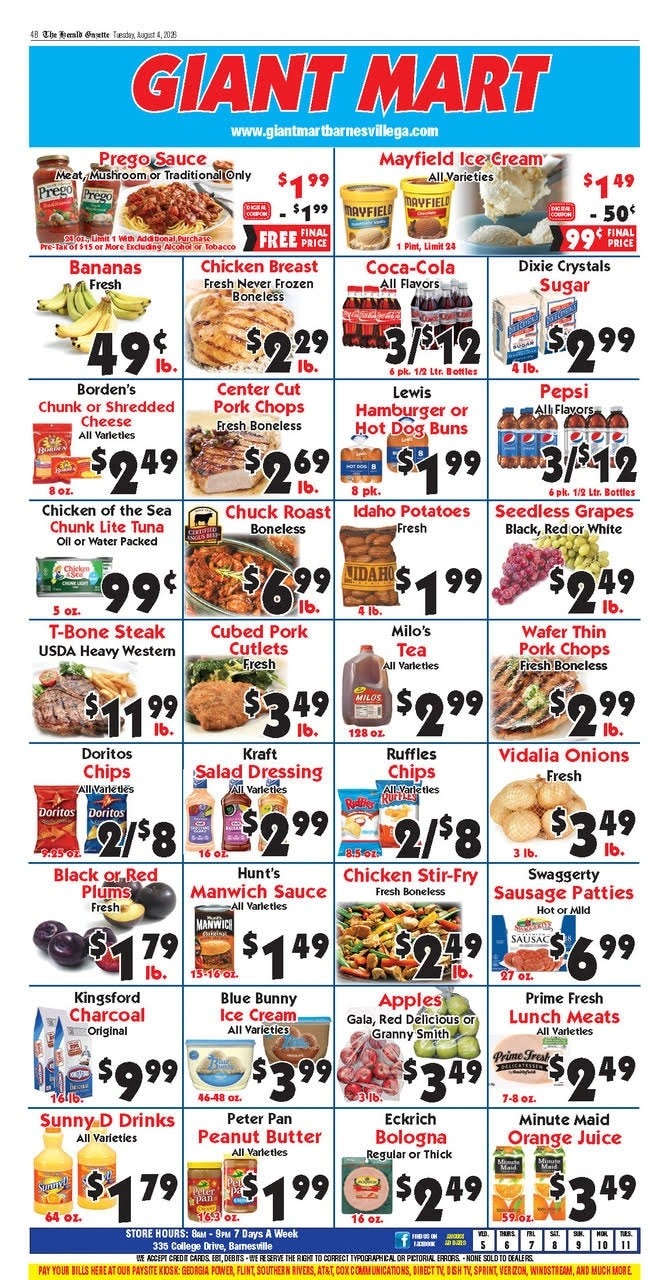 Giant Mart Barnesville flyer page 1
