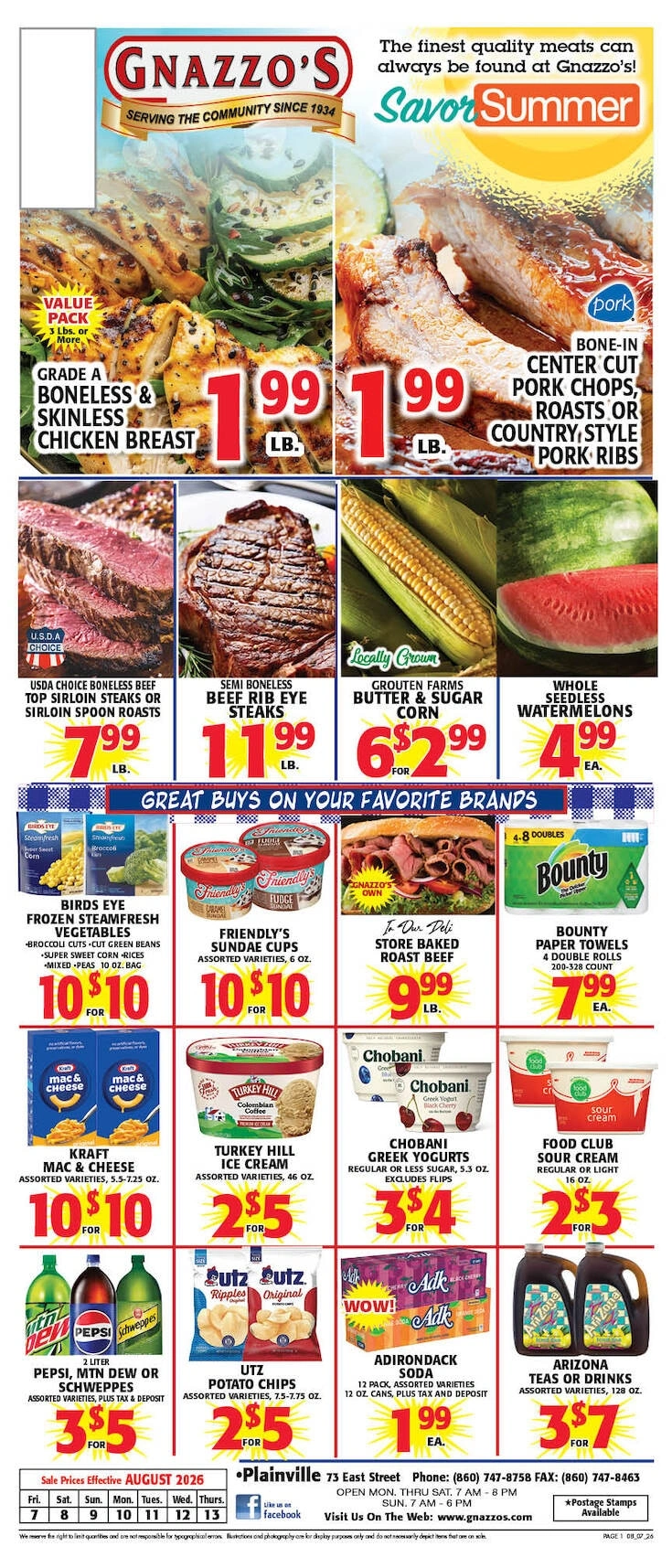 Gnazzo's Food Center flyer page 1