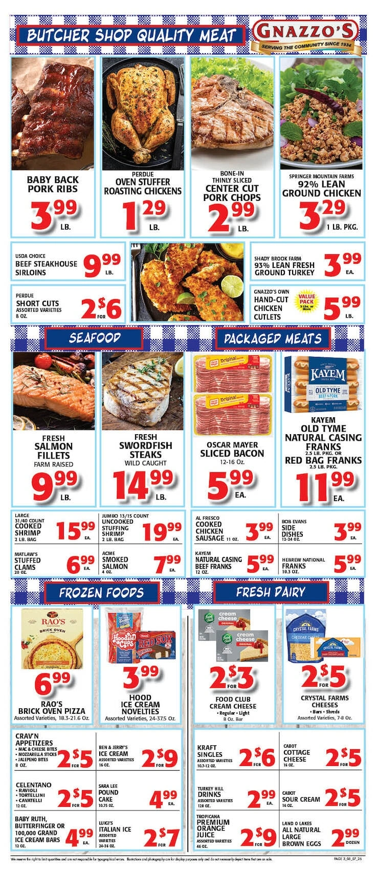 Gnazzo's Food Center flyer page 3
