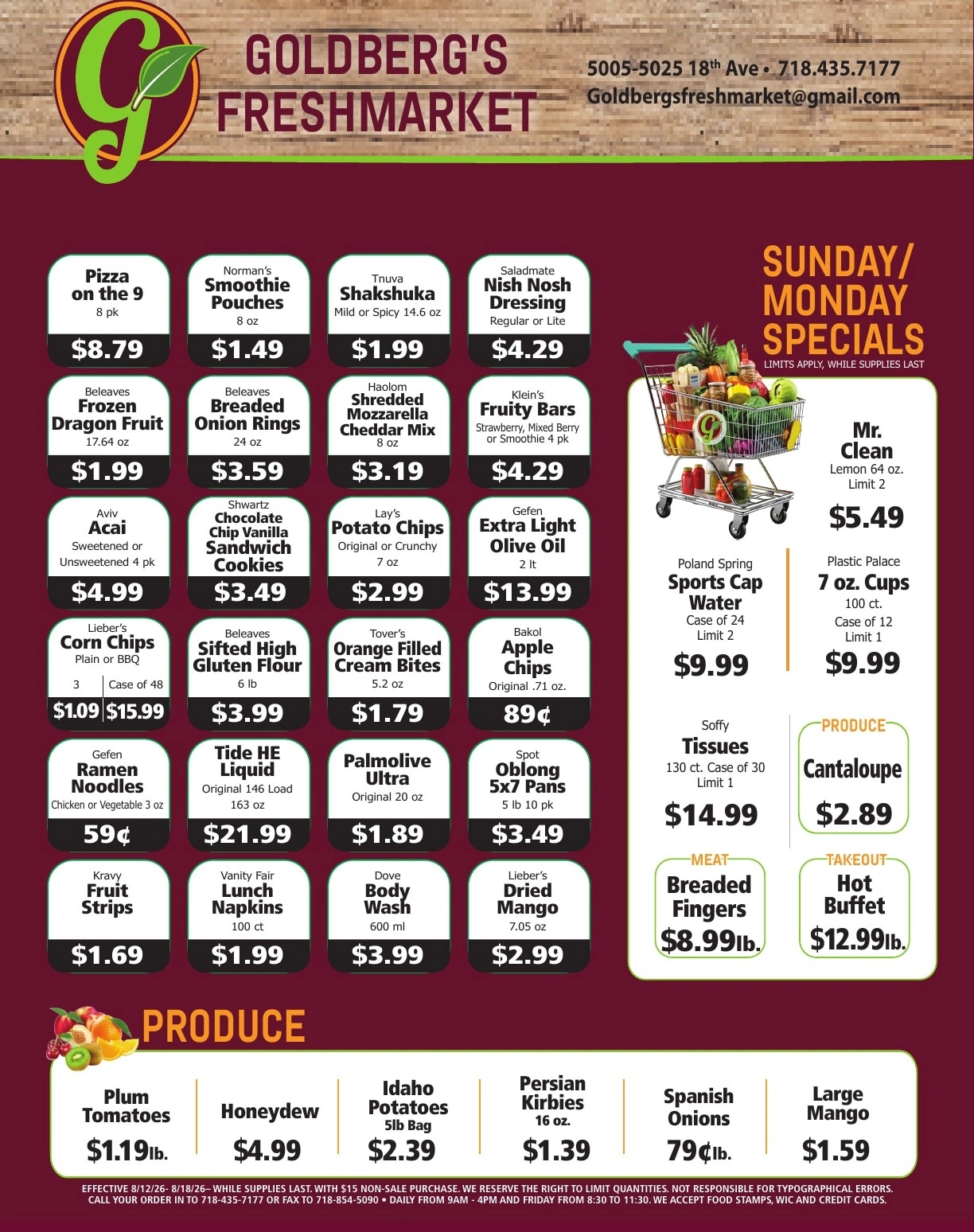 Goldberg's Freshmarket flyer page 1