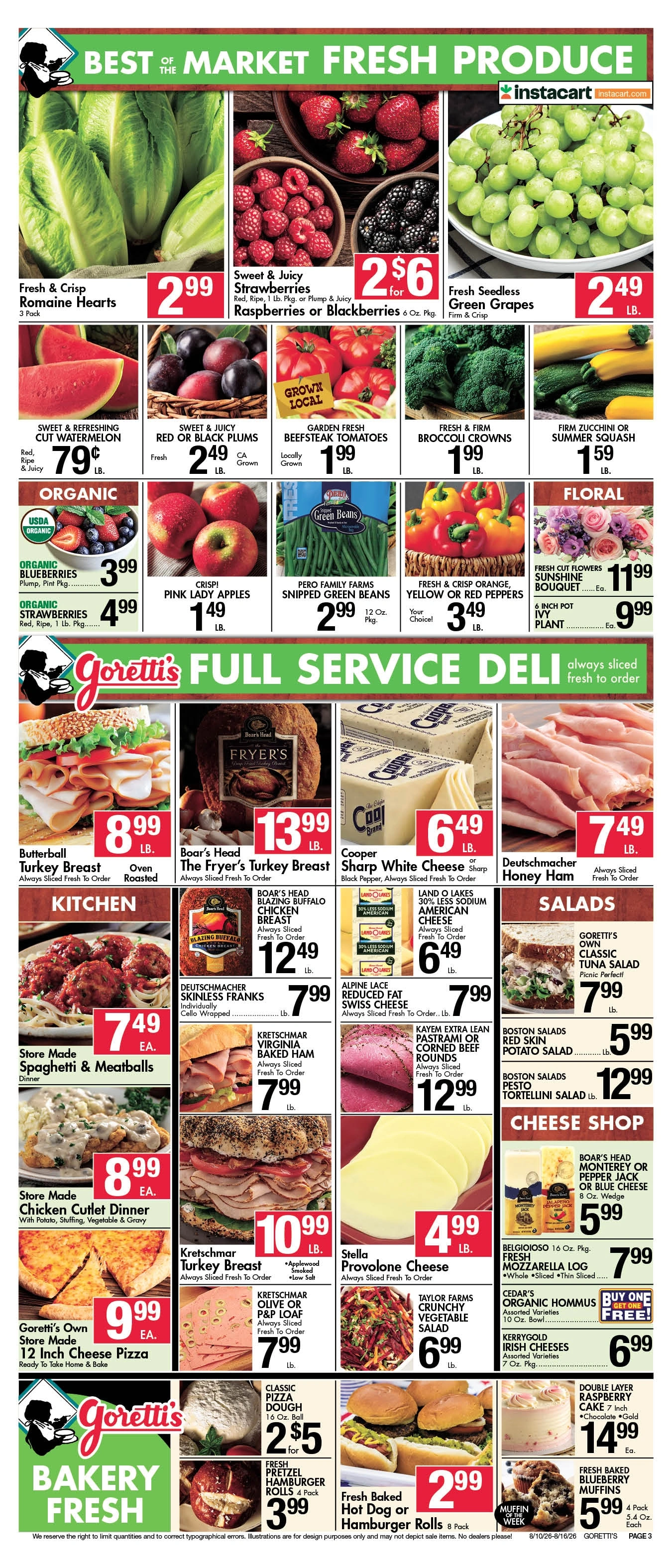 Goretti's Supermarket flyer page 3