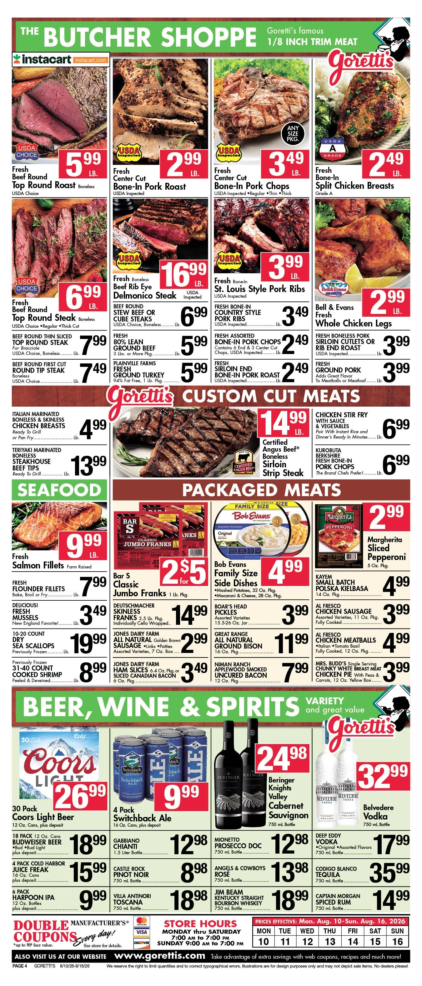 Goretti's Supermarket flyer page 4