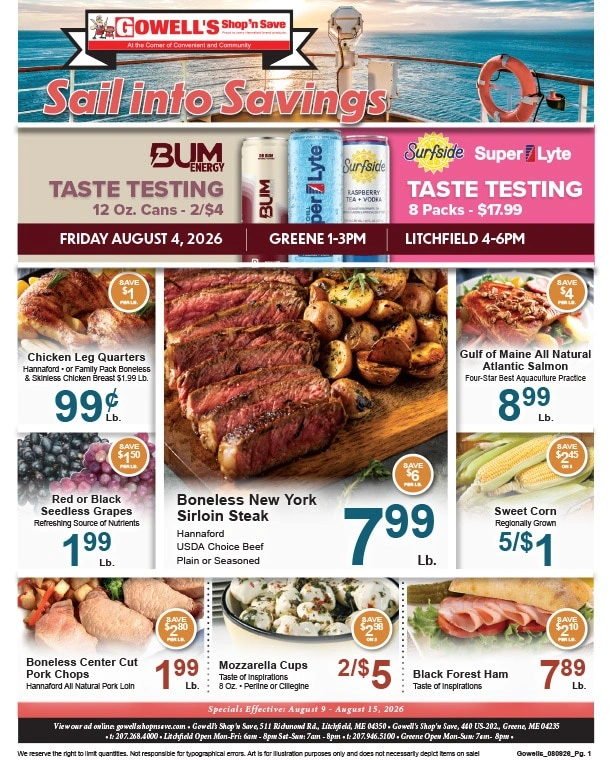 Gowell's Shop 'n Save flyer page 1