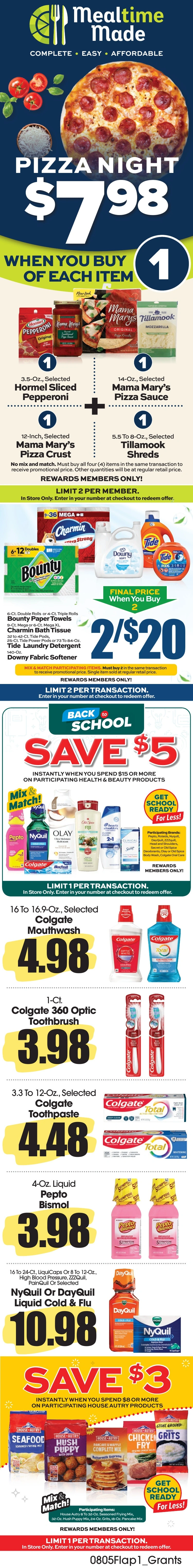 Grant's Supermarket flyer page 1