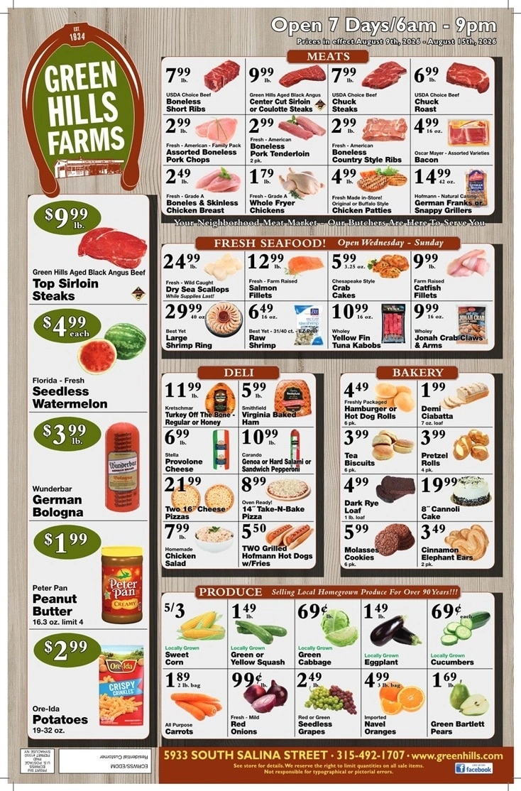 Green Hills Farms flyer page 1