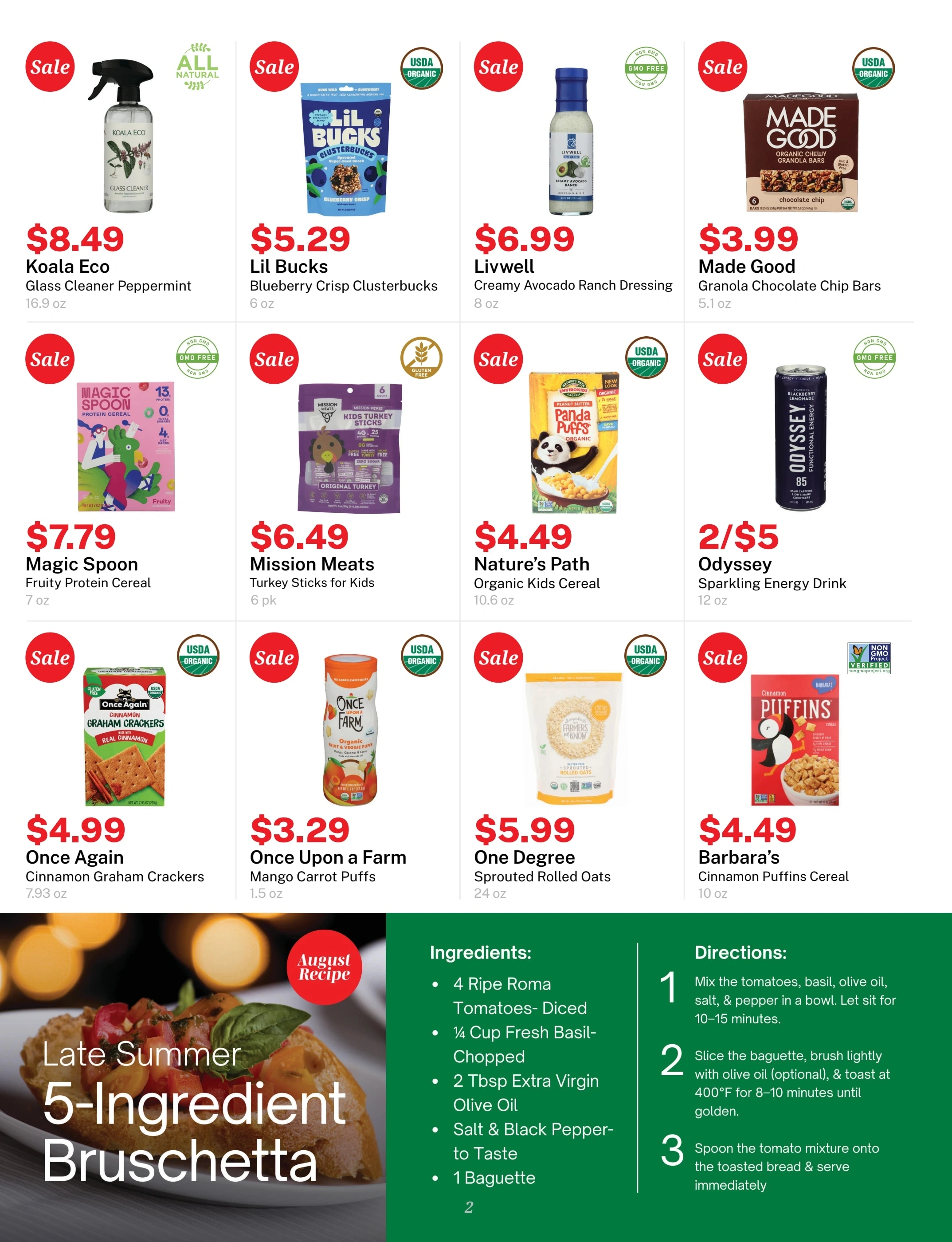Green's Natural Foods flyer page 3