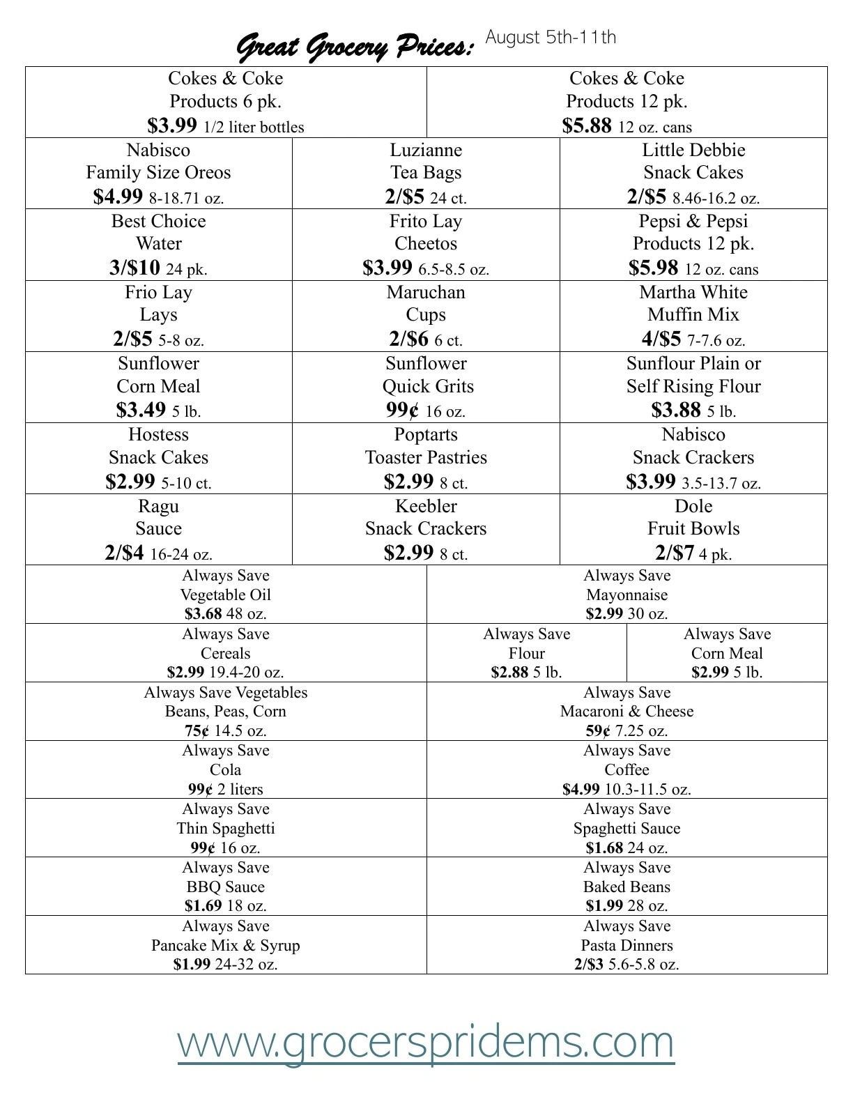 Grocer's Pride flyer page 2
