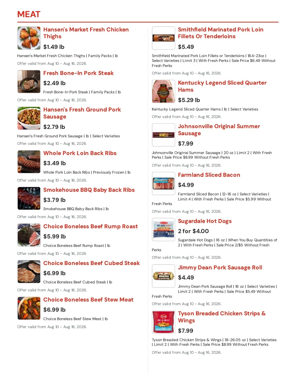 Hansen's IGA flyer page 2