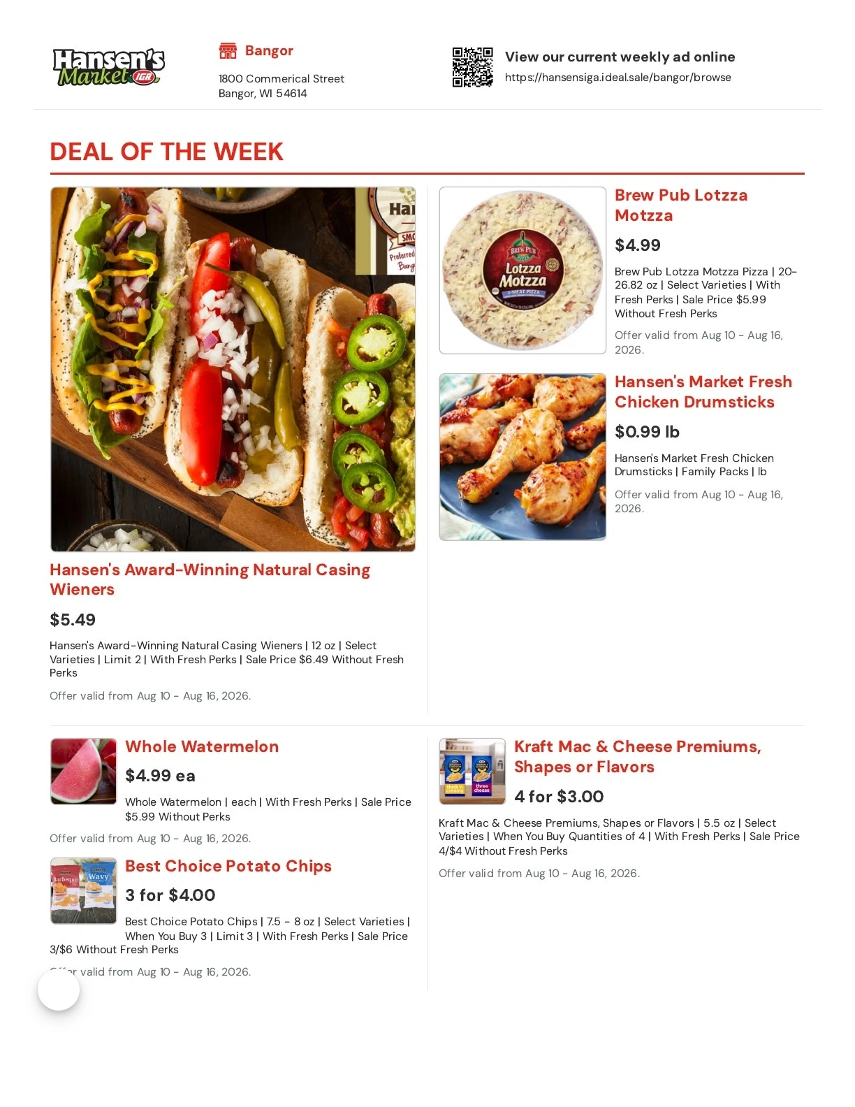 Hansen's IGA flyer page 1