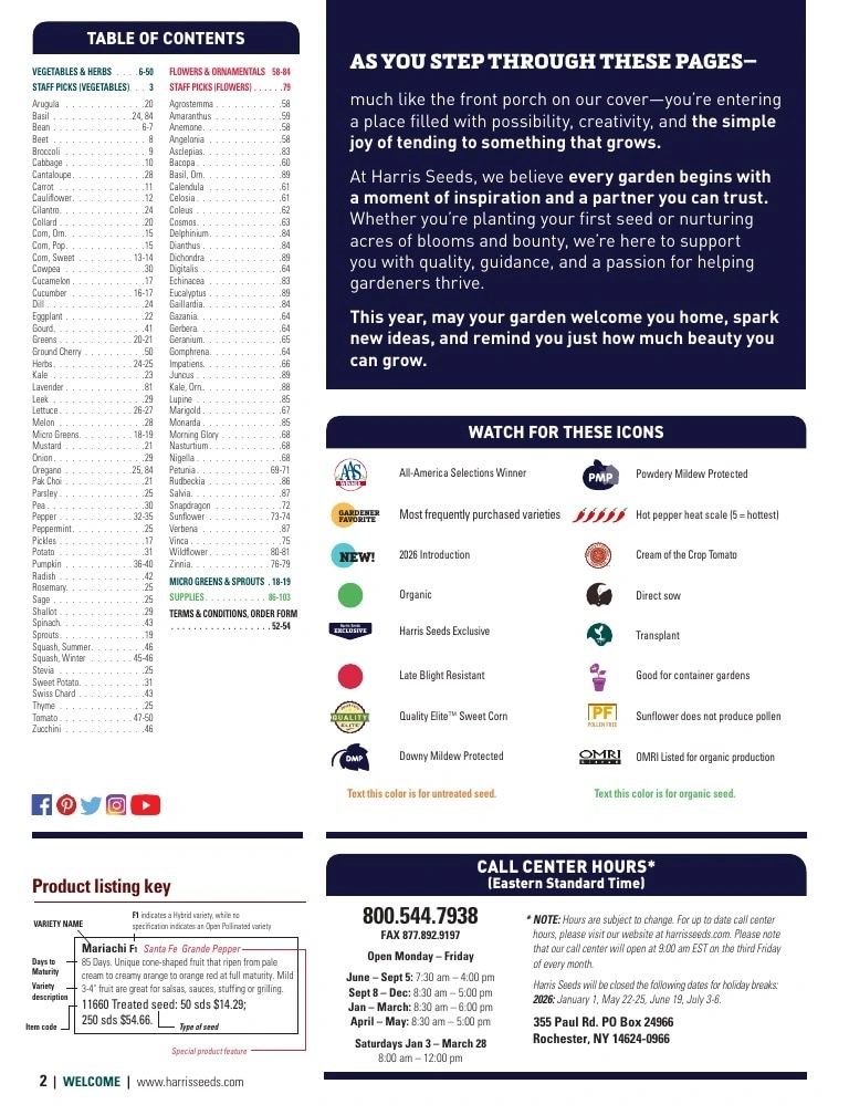 Harris Seeds flyer page 2
